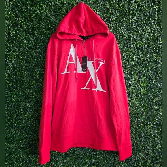 Armani Excellent Men's Classic Red/White Sweatshirt Hoodie Size M - Picture 1 of 7